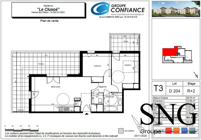 Appartement - 64 m² - 3 pièces