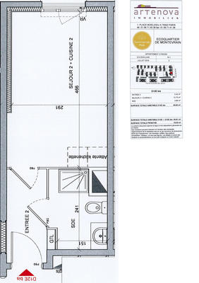 Appartement - 21 m² - 1 pièce