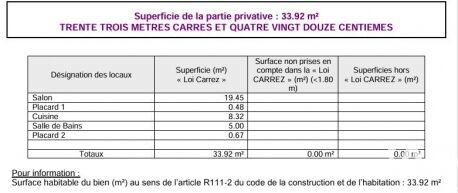 Studio - 34 m² - 1 pièce