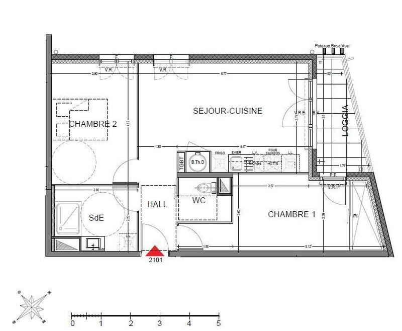 Appartement - 59 m² - 3 pièces