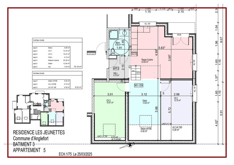 Appartement - 76 m² - 4 pièces