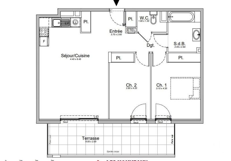 Appartement - 67 m² - 3 pièces