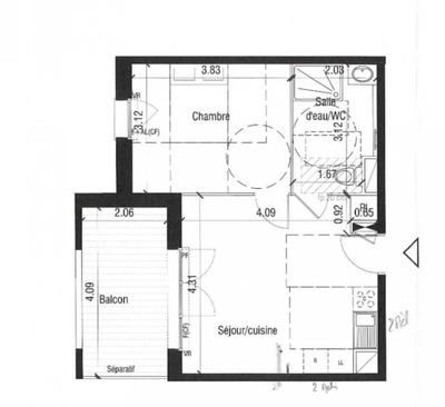 Appartement - 37 m² - 2 pièces