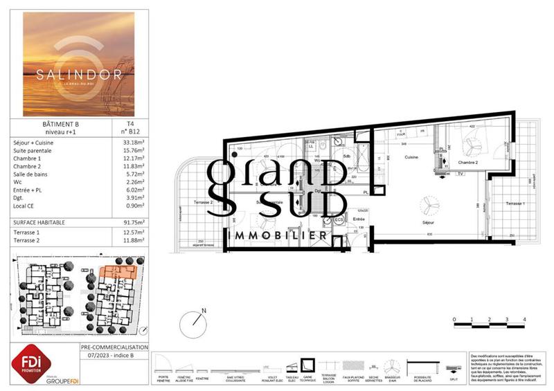Appartement - 91 m² - 4 pièces