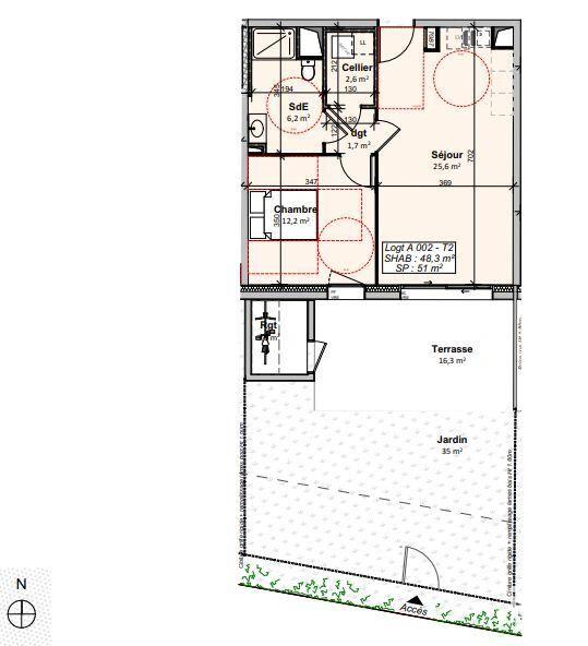 Appartement - 48 m² - 2 pièces