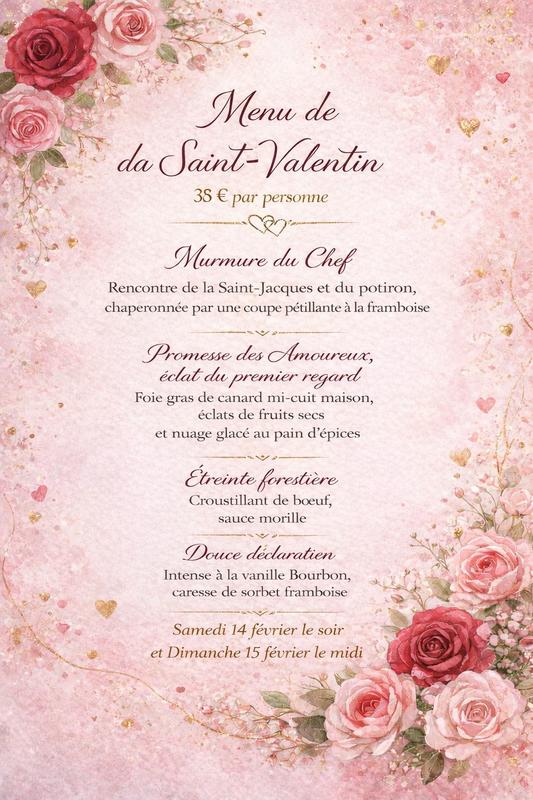 Menu de la Saint-Valentin : Restaurant le Mainsat