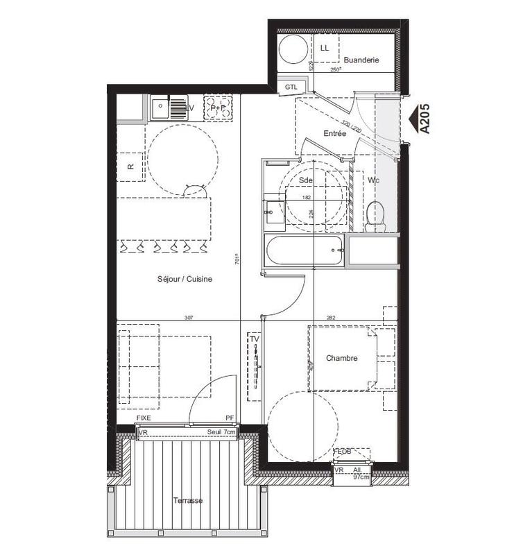 Appartement - 45 m² - 2 pièces