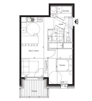 Appartement - 45 m² - 2 pièces