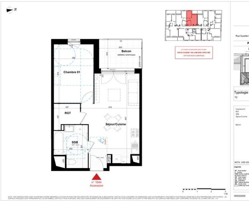 Appartement - 44 m² - 2 pièces