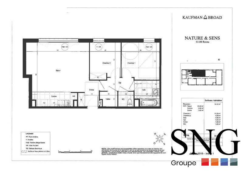 Appartement - 66 m² - 3 pièces