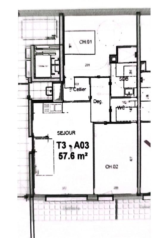 Appartement - 57 m² - 3 pièces
