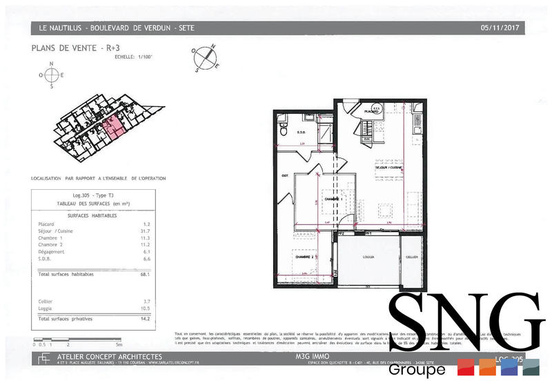 Appartement - 68 m² - 3 pièces