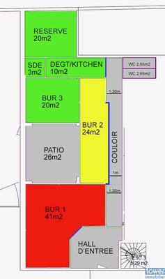 Bureau - 180 m²
