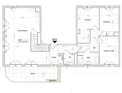 Appartement - 115 m² - 4 pièces