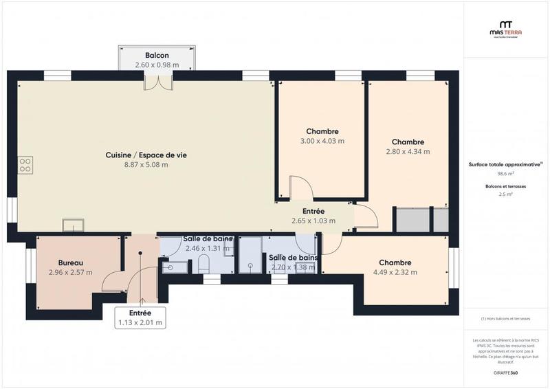 Appartement - 100 m² - 5 pièces