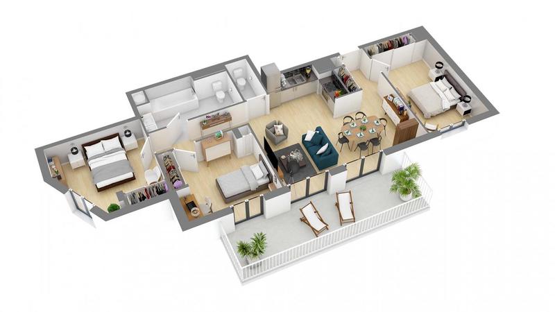 Appartement - 85 m² - 4 pièces