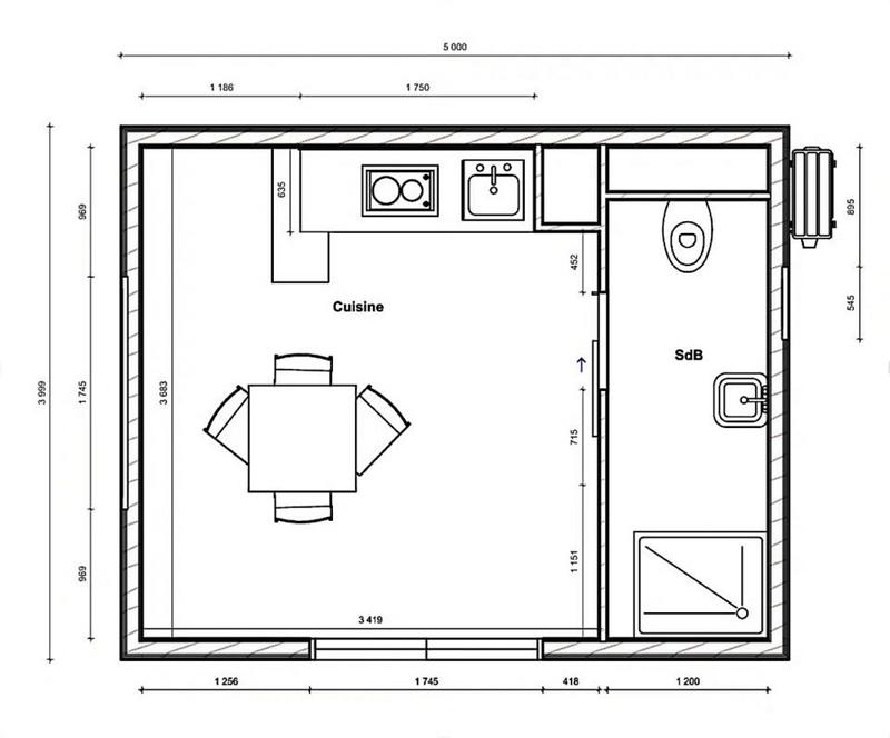 Maison - 20 m² - 1 pièce