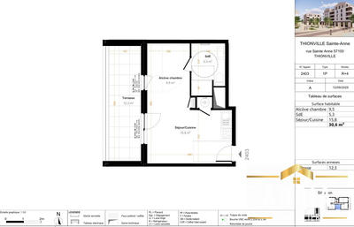 Appartement - 27 m² - 1 pièce