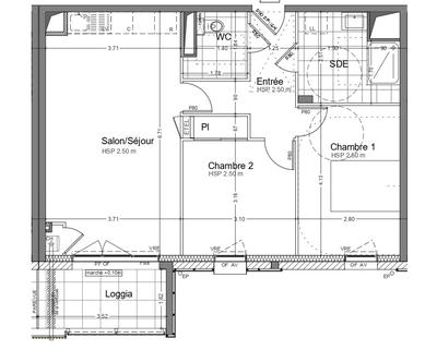 Appartement - 62 m² - 3 pièces