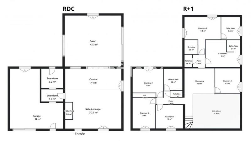 Maison - 210 m² - 8 pièces