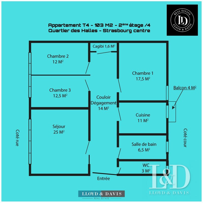 Appartement - 103 m² - 4 pièces