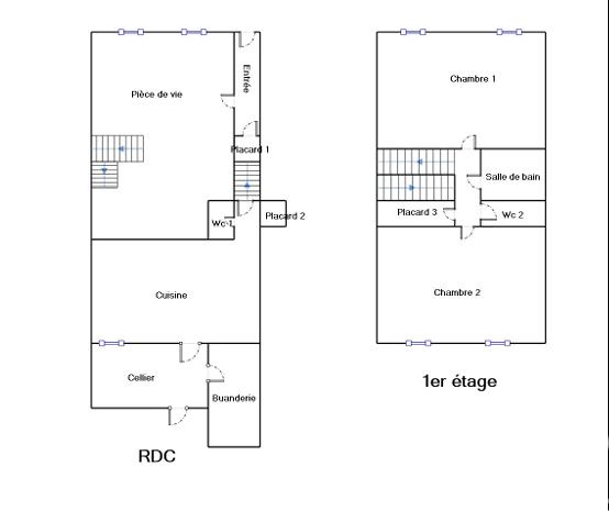 Maison de ville - 108 m² - 4 pièces
