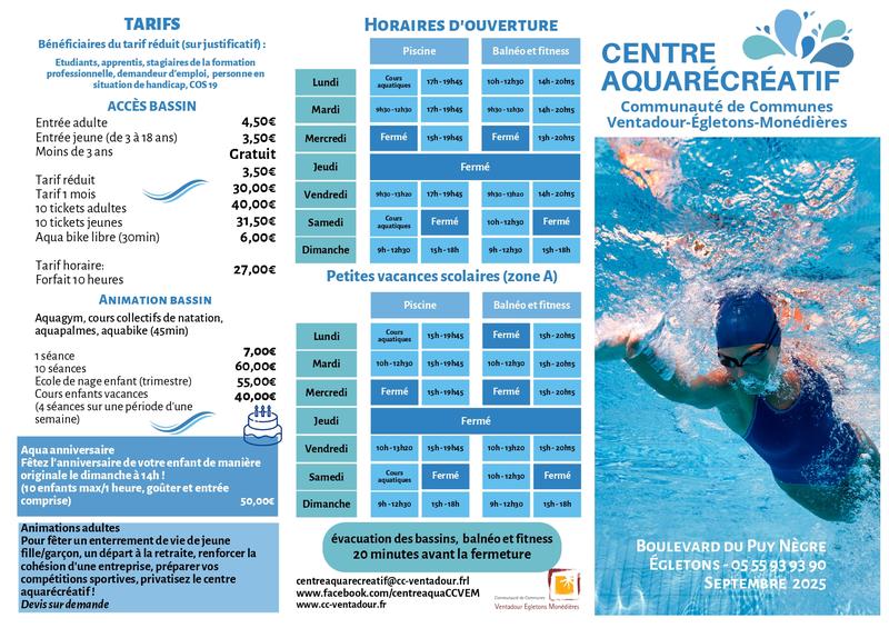 Parcours aquatique au Centre Aquarécréatif