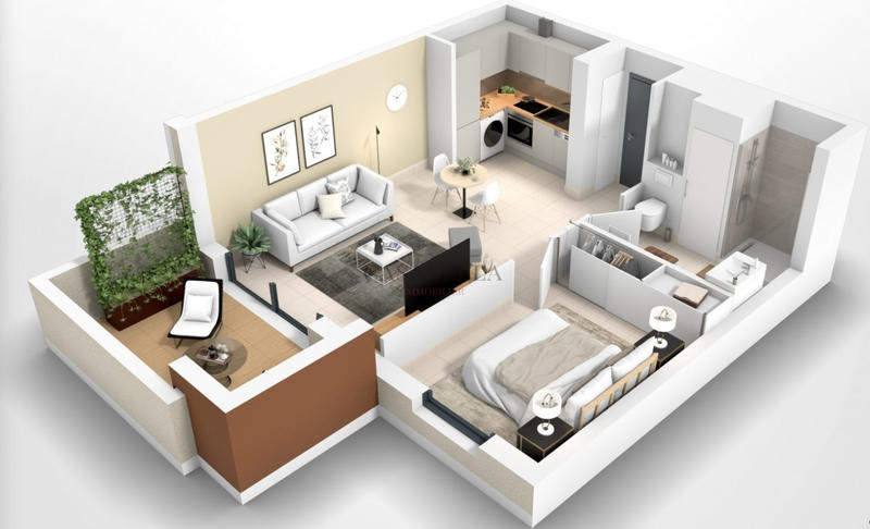 Appartement - 43 m² - 2 pièces