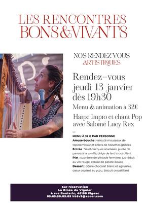 Dimanches hors du temps au Viguier du Roy de Figeac, Harpe Impro et chant Pop !