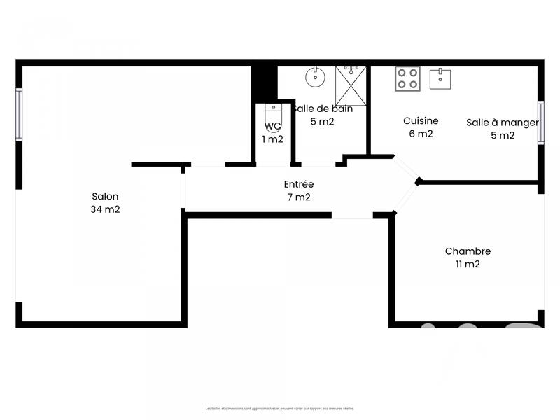 Appartement - 61 m² - 3 pièces
