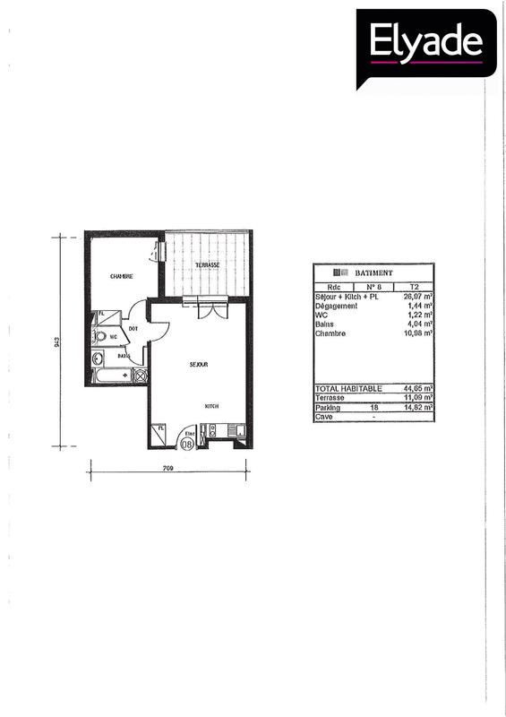 Appartement - 45 m² - 2 pièces