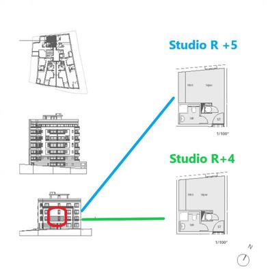 Studio - 34 m² - 1 pièce