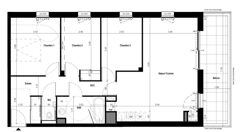 Appartement - 75 m² - 4 pièces