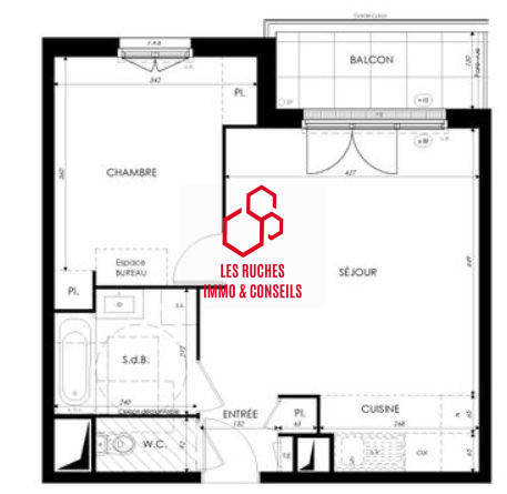 Appartement - 44 m² - 2 pièces