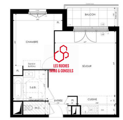 Appartement - 44 m² - 2 pièces