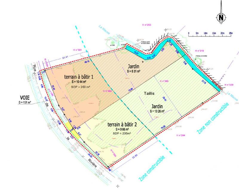 Terrain constructible - 1 875 m²