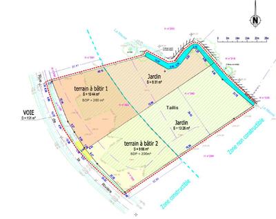 Terrain constructible - 1 875 m²