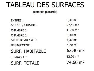 Appartement - 63 m² - 3 pièces