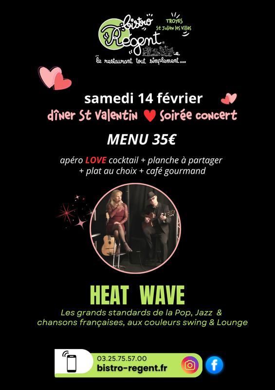 St Valentin Soirée concert Heat Wave