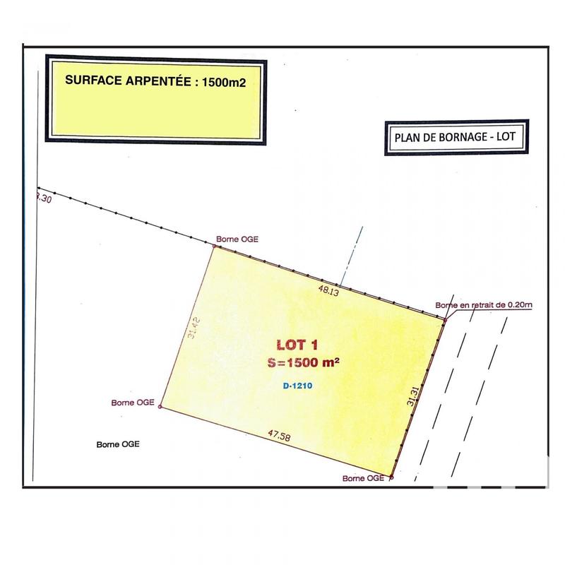 Terrain - 1 500 m²