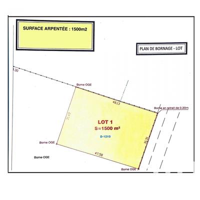 Terrain - 1 500 m²