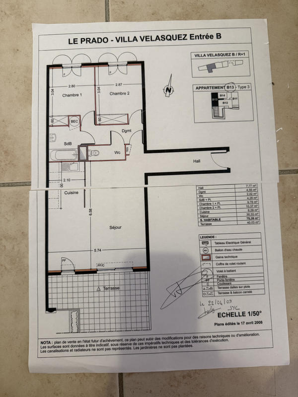 Appartement - 75 m² - 3 pièces
