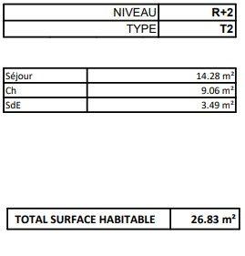 Appartement - 27 m² - 2 pièces