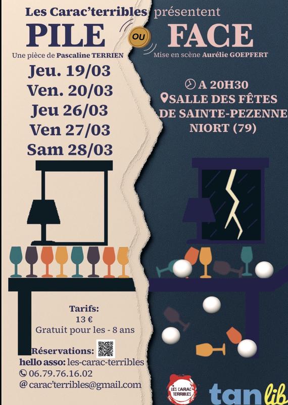 Théâtre "Les Carac’terribles – Pile ou Face" à Sainte-Pezenne