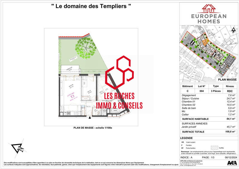 Appartement - 64 m² - 3 pièces