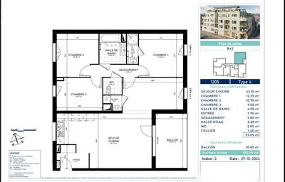Appartement - 93 m² - 4 pièces