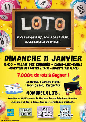 Loto des écoles de Gaubert, la Sèbe et du basket