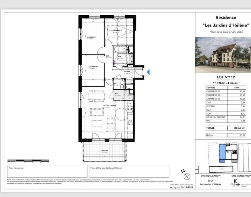Appartement - 88 m² - 4 pièces