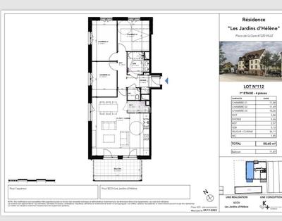 Appartement - 88 m² - 4 pièces