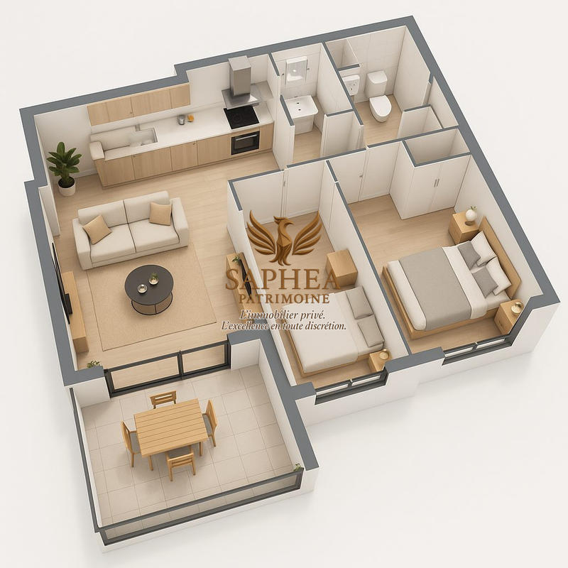 Appartement - 56 m² - 3 pièces